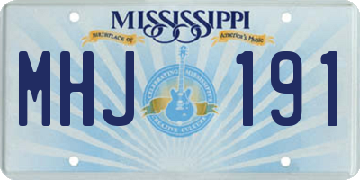 MS license plate MHJ191