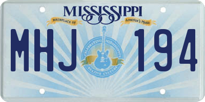 MS license plate MHJ194