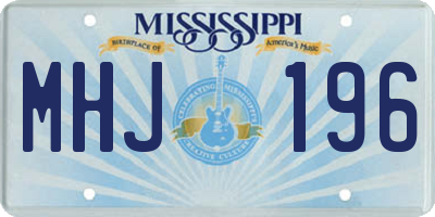 MS license plate MHJ196