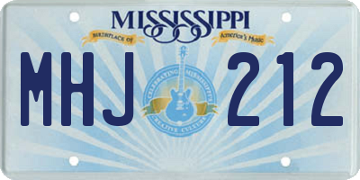 MS license plate MHJ212