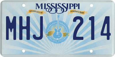 MS license plate MHJ214