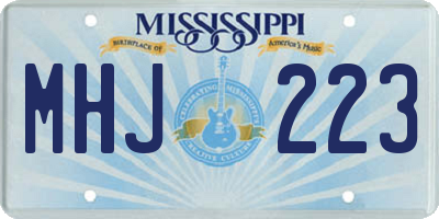 MS license plate MHJ223
