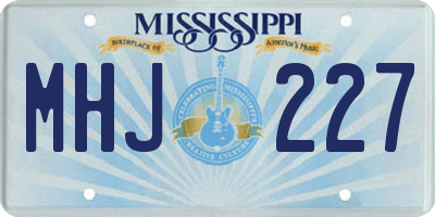 MS license plate MHJ227