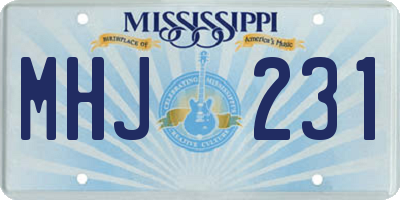 MS license plate MHJ231