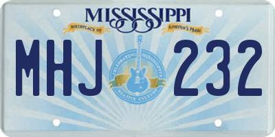 MS license plate MHJ232