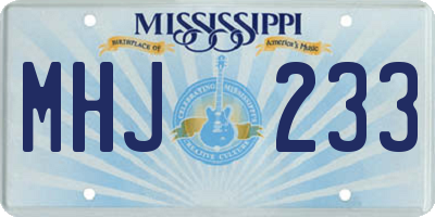MS license plate MHJ233