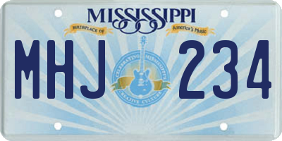 MS license plate MHJ234