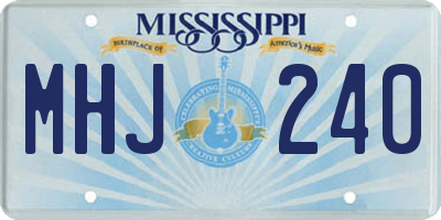 MS license plate MHJ240