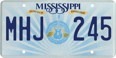 MS license plate MHJ245