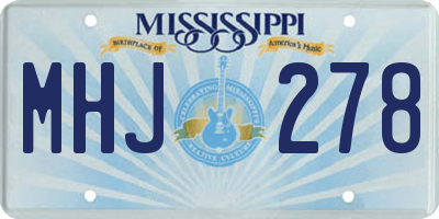 MS license plate MHJ278