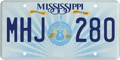 MS license plate MHJ280