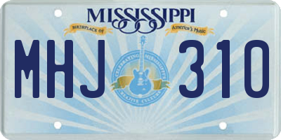 MS license plate MHJ310