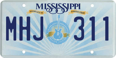 MS license plate MHJ311