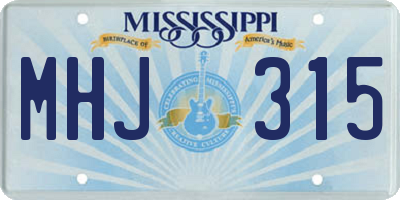 MS license plate MHJ315