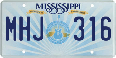MS license plate MHJ316