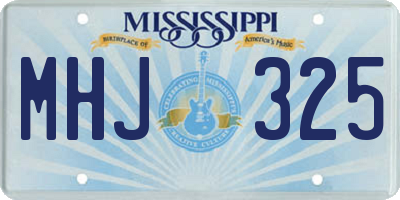 MS license plate MHJ325
