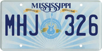 MS license plate MHJ326