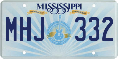 MS license plate MHJ332