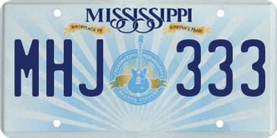 MS license plate MHJ333