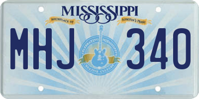 MS license plate MHJ340