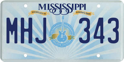 MS license plate MHJ343