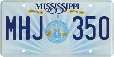 MS license plate MHJ350
