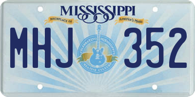 MS license plate MHJ352