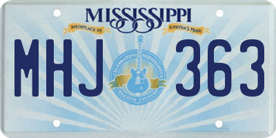 MS license plate MHJ363