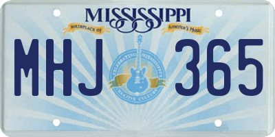 MS license plate MHJ365