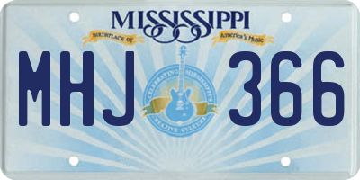 MS license plate MHJ366