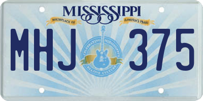 MS license plate MHJ375