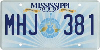 MS license plate MHJ381