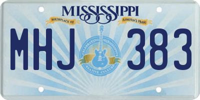 MS license plate MHJ383