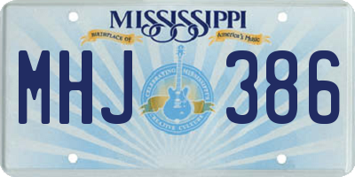 MS license plate MHJ386