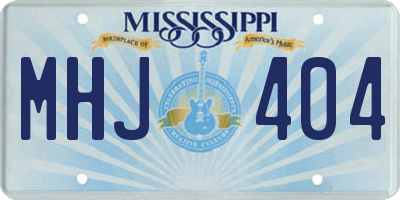 MS license plate MHJ404