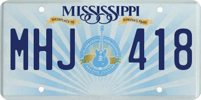 MS license plate MHJ418
