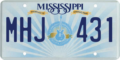 MS license plate MHJ431