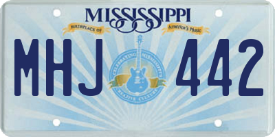 MS license plate MHJ442