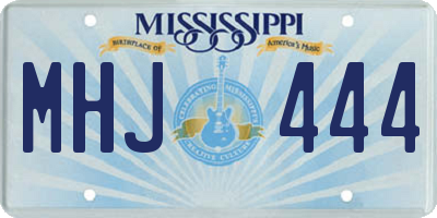 MS license plate MHJ444