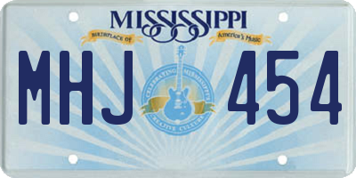 MS license plate MHJ454