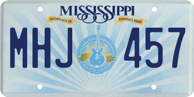 MS license plate MHJ457