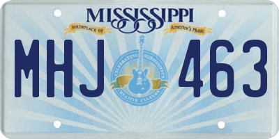 MS license plate MHJ463