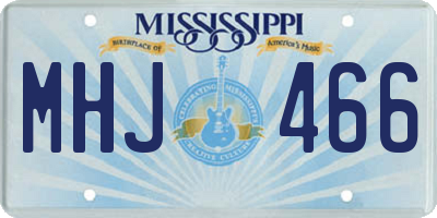 MS license plate MHJ466