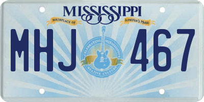 MS license plate MHJ467