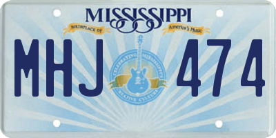MS license plate MHJ474