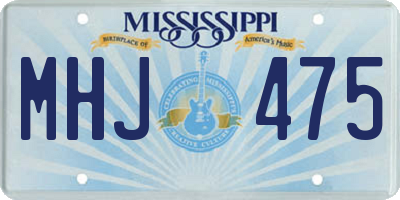 MS license plate MHJ475
