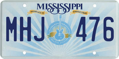 MS license plate MHJ476