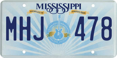 MS license plate MHJ478