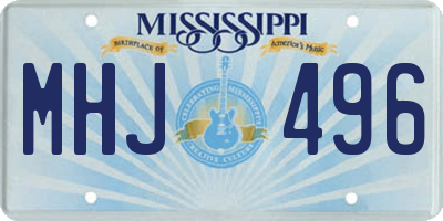 MS license plate MHJ496