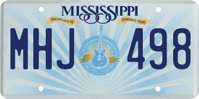 MS license plate MHJ498